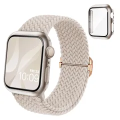 【新着商品】編みナイロン製 アップルウォッチ用バンド 保護カバー付き アップルウォッチ向けのスポーツバンド 互換用のApple Watch バンドとケース Watchと互換性のあるバンド 一体型 耐衝撃 全面保護 装着簡単 Series 9 Apple 8 7