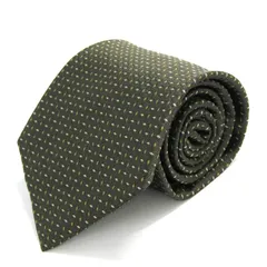 コムサデモードメン ブランド ネクタイ 小紋柄 ダイヤ柄 シルク 日本製 PO メンズ カーキ COMME CA DU MODE 【中古】