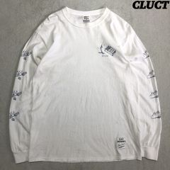 CLUCT ロングスリーブTシャツ 長袖カットソー ロンT "BURN 4 YOU" 袖プリント マッチ ローズ 薔薇 ファイヤーパターン Mサイズ ホワイト 白 クラクト