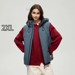 [2XL]秋冬 コーデ メンズ  服 シンプル ファッション オシャレ 大人 かっこいい 大きいサイズ ストリート 紳士服 ストリート シンプル ベスト ジャケット フード付き カジュアル ダウン