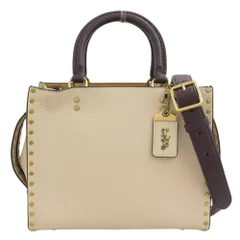 超美品 コーチ COACH 現行 CC380 ローグ25 カラーブロック リベット レザー 3WAY クロスボディ ハンド ショルダーバッグ 定価99000円 ほぼ未使用