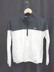 ◇ Θ UNDER ARMOUR ハーフジップ 撥水加工 長袖 ウインドブレーカー サイズSM ホワイト ブラック レディース E  【1505290035330】