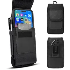 【在庫セール】スマホポーチ ベルト スマホ ベルトケース 5.6-6.8インチ ウエストポーチ 腰付け式 縦型デザイン ビジネススタイル 小物収納可 男女兼用 iPhone/Android対応 ハンズフリー携帯