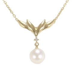 ミキモト ネックレス パール ダイヤ K18 ネックレス MIKIMOTO ゴールド