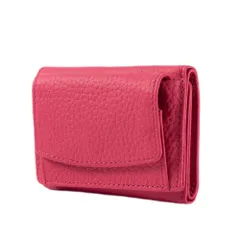 【在庫処分】[リオルネ] ミニ財布 レディース 小さい財布 ミニウォレット コンパクト三つ折り財布 レディース 薄い財布 スキミング防止 財布 本革 (ピンク)