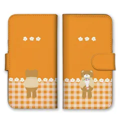 iPhone 11 iPhone11 ケース 手帳型 アイフォン11 スマホケース 携帯ケース くま クマ くまちゃん テディベア 可愛い お花 ギンガムチェック ベージュ こども キッズ カラー08