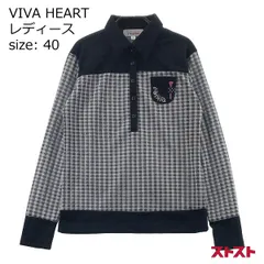 VIVA HEART ビバハート 長袖ポロシャツ チェック柄 ネイビー系 40 [240001843259]#