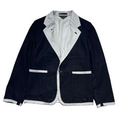 COMME des GARCONS(コムデギャルソン) 00SS trimmed jacket トリミング ジャケット GJ-10035M M ブラック×グレー AD2000