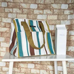 どっさり入る 広マチ保温・保冷トートバッグ（グリーンマルチ）