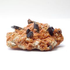 黒水晶 × ガーネット 【一点物】 原石 鉱物 天然石 (No.1451)