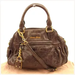 【希少クロコ❗️】miumiu 2way ！レザー　ショルダーバッグ　ブラウン 2025年最新】miumiu ミュウミュウ 2WAYショルダーバッグ