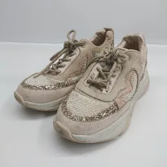 美品　+diana　プラスダイアナ　スタッズグリッターレザースニーカー　ラメ ＋diana プラスダイアナ +diana ビジュー付きグリッター