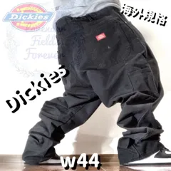 Dickiesブラックペインターパンツ肉厚ダック地極太ディッキーズ大きいサイズ黒ワンポイントロゴ古着