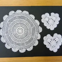 【値下げ】手編みコースター（白）ドイリー　7点セット