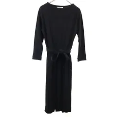 nano universe ナノユニバース 長袖 ワンピース 36 ブラック カットソー レディース 古着