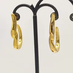 【美品】ゴールドデザインピアス　K18×シルバー925　SILVER