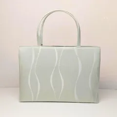 和装バッグ ジャガード織 トートバッグ A4サイズ 尾州織物 薄い緑 No.5