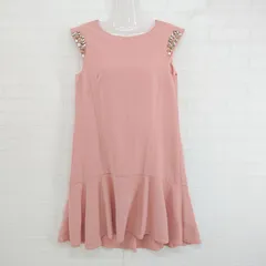 ◇ Daryl Diamond フォーマル 装飾ビジュー ノースリーブ 膝丈 ドレス ワンピース サイズ9 ピンク系 レディース E  【1303240008607】