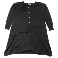 mao made(マオメイド) ギャザーニットワンピース/ウールニットロングカーディガン 251113 SIZE M ブラック 定価12,800円+税