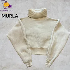 【MURUA】こなれ感◎ ドルマンクロップドニット オフホワイト フリーサイズ