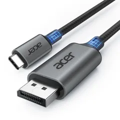 【新着商品】Acer USB C DisplayPort ケーブル Type-C ディスプレイポート 変換【4K@60Hz 映像出力】Thunderbolt 4/3 対応 [単方向通信] ナイロン編み タイプC DP 変換アダプタ ノートパソコン・タブレット・