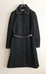 PRADA ピーコート 黒 バージンウール PRADA】プラダ ウールピーコート アウター・ジャケット