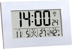 bubulu バス 鉄道 電波時計 小型 置時計 目覚まし時計 デジタル 電車 寝室 子供部屋 昼寝 アラーム機能 掛時計 多機能(ホワイト)