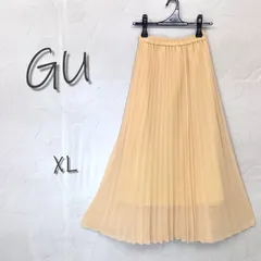 【美品】GU プリーツロングスカート イエロー