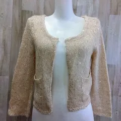 H＆M エイチアンドエム カーディガン S〜M相当 ピンク スパンコール モヘヤ混