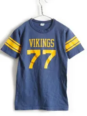 【お得なクーポン配布中!】 70s USA製 ビンテージ ★ Champion チャンピオン 両面 ゾロ目 ナンバリング プリント フットボール Tシャツ ( 男性 メンズ M ) 古着 70年代| US古着 中古 半袖T 