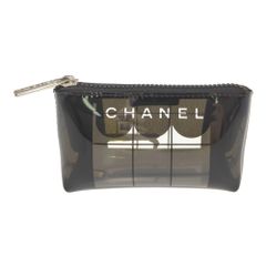 CHANEL シャネル PVC パフューム柄 コスメポーチ バニティ ミニポーチ/03P/ブラック/プレゼント【♀】【A】【レディース】★■584253【中古】