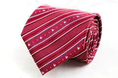 ディズニー ブランド ネクタイ ミッキー ミニー ストライプ柄 ドット PO  メンズ レッド Disney 【中古】