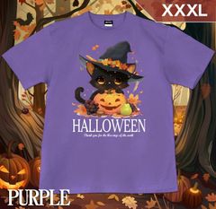 GENJU XXXL 사이즈 할로윈 고양이 고양이 호박 유령 남성 T 셔츠 반소매 HALLOWEEN Harvest Festival