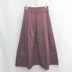 ◇ ⊂ axes femme アクシーズファム 膝下丈 フロントボタン スカート サイズL ワインレッド系 レディース E  【1505130012781】