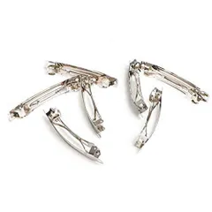 【数量限定】金具 アクセサリー作り シルバー 髪留め ヘアピン ハンドメイド ヘアクリップ 金属パーツ 平バレッタ (4cm ヘアバレッタ 20枚セット) HJ