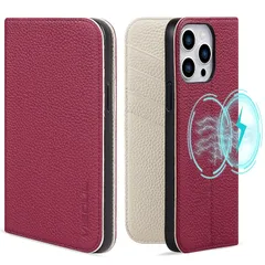 VISOUL iPhone 15 ProMax ケース 手帳型 本革 MagSafe対応 レザー 全面保護 マグネット式 カード収納 多機能 アイフォン15 ProMax ケース 横置きスタンド機能付き手帳型ケース ワイヤレス充電対応 アイホン15 Pro 0