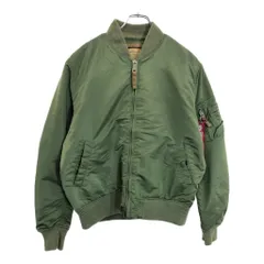 ALPHA INDUSTRIES アルファ インダストリーズ MA-1 フライトジャケット ミリタリー グリーン(メンズ LARGE)中古 古着 V6528