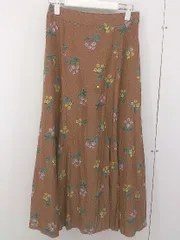 ◇ URBAN RESEARCH ドット 水玉 花柄 ロング フレア スカート サイズF ブラウン ホワイト マルチ レディース  【中古】 【1206270008060】