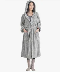Bedsure 着る毛布 男女兼用 きる毛布 着るブランケット 大きいサイズ 洗える グレー M (着丈135cm)