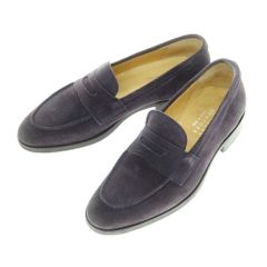 【中古】バーニーズニューヨーク BARNEYS NEWYORK スエード コイン ローファー ネイビー【サイズ40】【メンズ】