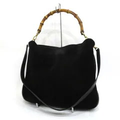   中古 グッチ バンブーライン 2WAYバッグ Bランク 001.2058.1577 ブラック GUCCI スエード レディース 【送料無料】【名谷店】