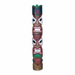 ティキ 木彫りの壁掛けレリーフ 1m Tiki ハワイアン雑貨 エスニック 壁飾り ティキのお面 ティキマスク ティキのお面 ティキマスク インテリア タペストリー ウォールデコレーション トーテムポール 100cm 350461