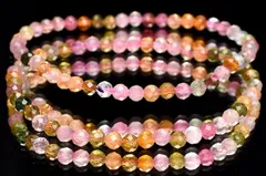 キラキラカット◇ トルマリン　4mm　ボールカット ブレスレット 1個売り パワーストーン 天然石 _B1474