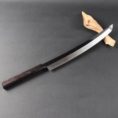 鬼反り先丸包丁 刺身包丁 尺二（刃渡り360mm）通常鏡面仕上げ 本刃付け 八角柄（購入時選択可能）