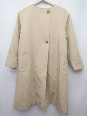 ◇ ◎⊇ ROPE' ロペ ノーカラー 長袖 ロング　コート サイズ38 ベージュ レディース P  【1411070000903】