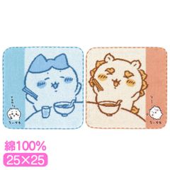 ちいかわ タオルハンカチ イエロー!! 綿100 ハンカチ タオル ハンドタオル ウォッシュタオル ふわふわ やわらか キャラクター グッズ かわいい