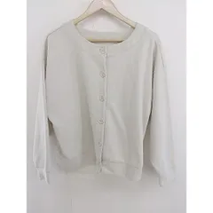 ◇ Samansa Mos2 blue サマンサモスモス ブルー フロントボタン 長袖 カーディガン サイズ F ライトベージュ レディース  【中古】 【1206070011239】