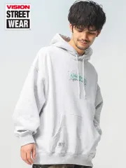 ヴィジョンストリートウェア パーカー フロントロゴ プルオーバー VISION STREET WEAR スウェット ユニセックス 裏毛 スケボー 春服 グレー