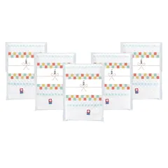 新品 引っ越し 挨拶 粗品 タオル 今治 ポストに入る のし風シール付き 手提げ付き かわいい おしゃれ (5 市松のしシール)