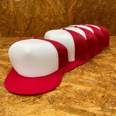 廃盤品 5個セット United Athle ユナイテッドアスレ 9663-01 アメリカンメッシュキャップ レッド×ホワイトのサムネイル